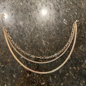 Fashion Nova 3 Layer Gold Necklace